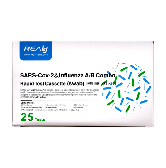 SARS-Cov-2 & Influenza A/B Combo Rapid Test Cassette (swab) 25 tests