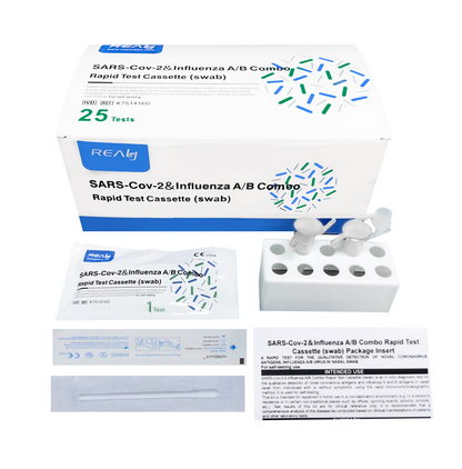 SARS-Cov-2 & Influenza A/B Combo Rapid Test Cassette (swab) 25 tests